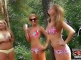 Girls swim topless