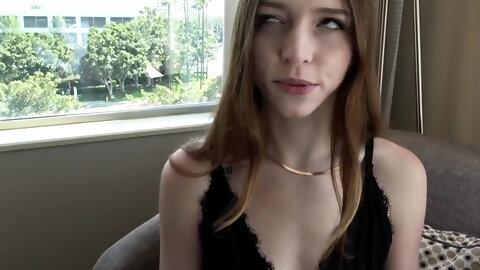 Small tit brunette gives a POV blowjob